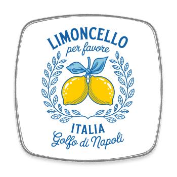 Limoncello Per Favore Italy Golfo di Napoli - Magnet carré - blanc - Devant