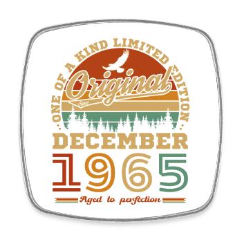 Décembre 1965 Vintage Rétro Cadeau Anniversaire - Magnet carré - blanc - Devant