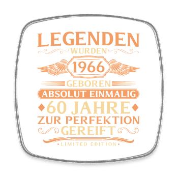 60e anniversaire Absolument unique - Né en 1966 - Magnet carré - blanc - Devant