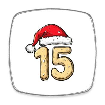 15 Number Biscuit Christmas - Square fridge magnet - white - Front