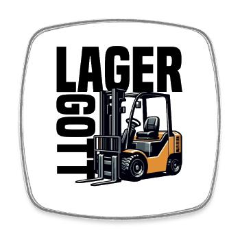 Lager Gott - Viereckiger Kühlschrankmagnet - Weiß - Vorne