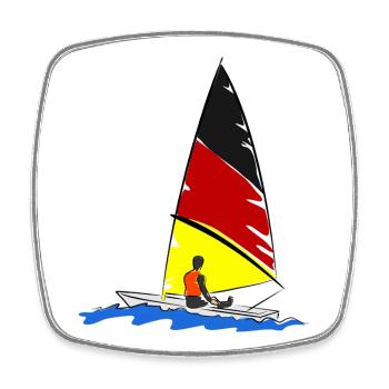 Segelboot - Viereckiger Kühlschrankmagnet - Weiß - Vorne