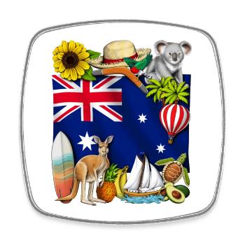 Australien - Viereckiger Kühlschrankmagnet - Weiß - Vorne