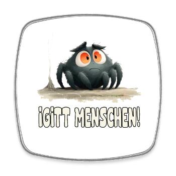 Lustige Igitt ! Menschen Spinne - Viereckiger Kühlschrankmagnet - Weiß - Vorne