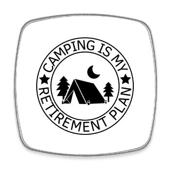 Camping ist mein Altersvorsorgeplan - Viereckiger Kühlschrankmagnet - Weiß - Vorne