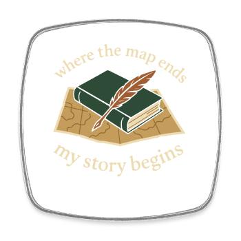Booktok Fantasy Bookish Humor Gift for - Square fridge magnet - white - Front