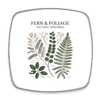 Botanisches Vintage Design - Viereckiger Kühlschrankmagnet - Weiß - Vorne