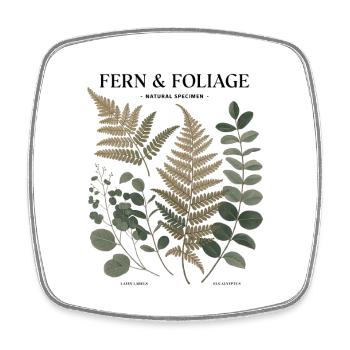 Botanische Kunst - Farn & Blätter - Viereckiger Kühlschrankmagnet - Weiß - Vorne