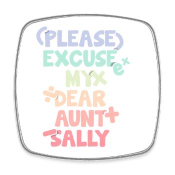 Funny Math Sayings Math Teacher - Square fridge magnet - white - Front