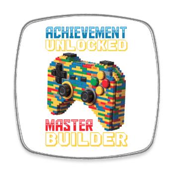 Building Blocks Gamer Gaming Brick Builder - Viereckiger Kühlschrankmagnet - Weiß - Vorne
