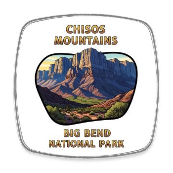Big Bend Nationalpark Chisos Mountains Wandern - Viereckiger Kühlschrankmagnet - Weiß - Vorne