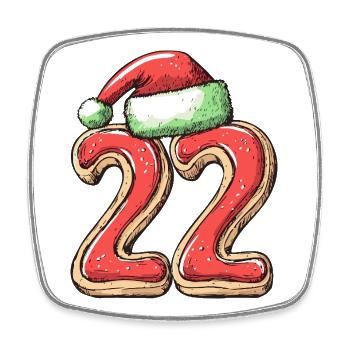 22 Number Cookie Christmas - Square fridge magnet - white - Front