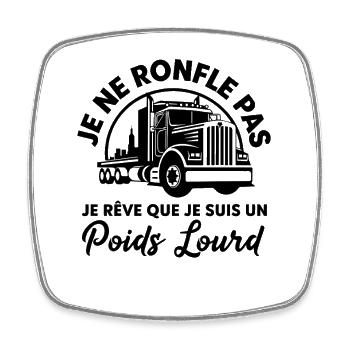 Poids Lourd Humoristique Cadeau Camionneur  - Magnet carré - blanc - Devant
