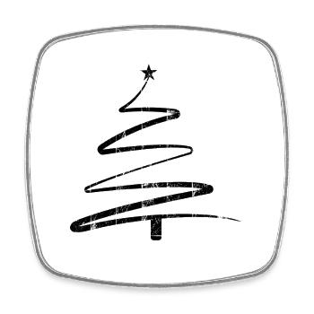 Christmas tree Merry Christmas - Square fridge magnet - white - Front