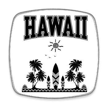 Hawaii - Viereckiger Kühlschrankmagnet - Weiß - Vorne