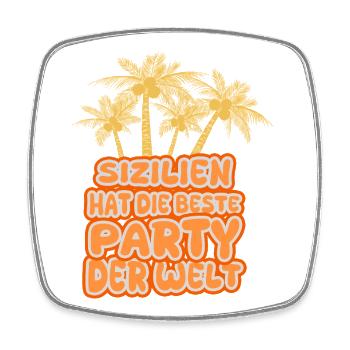 Sicily as a holiday - Square fridge magnet - white - Front