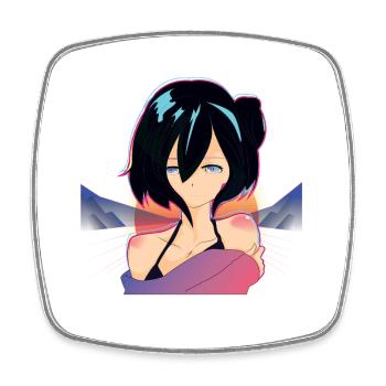Sad Waifu Anime Girl Kawaii Otaku Anime Waifu - Viereckiger Kühlschrankmagnet - Weiß - Vorne