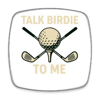 Sprich Birdie Mit Mir Golf Ball Schläger Spieler Humor - Viereckiger Kühlschrankmagnet - Weiß - Vorne