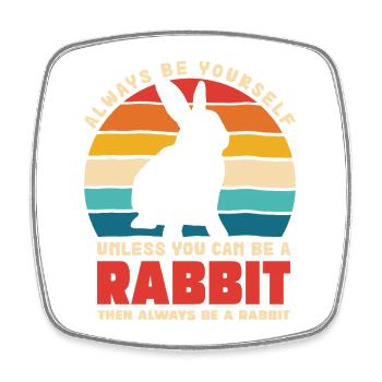 Retro Bunnies Dicter d’être soi-même - Magnet carré - blanc - Devant