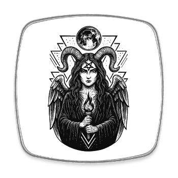 Lilith Sorcière Démon Pentagramme Magie Noire - Magnet carré - blanc - Devant