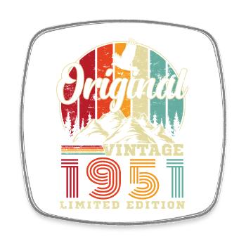 1951 Vintage Rétro Cadeau D'anniversaire - Magnet carré - blanc - Devant