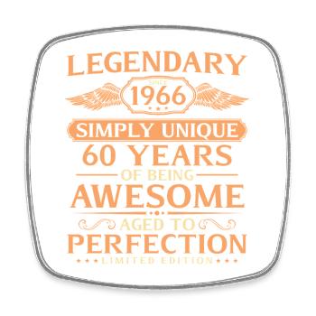Vintage 1966 Né 60ème Anniversaire Idée Cadeau - Magnet carré - blanc - Devant