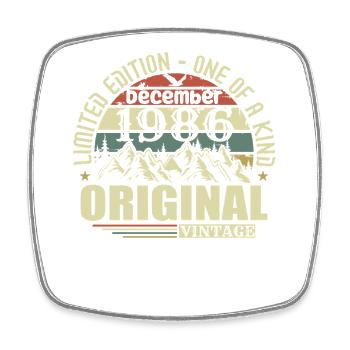 December 1986 December Anniversary December 1986 - Square fridge magnet - white - Front