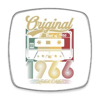 Original 1966 Vintage Vintage Birthday Retro - Square fridge magnet - white - Front