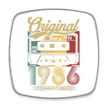 Original 1986 Vintage Vintage Anniversaire Rétro - Magnet carré - blanc - Devant