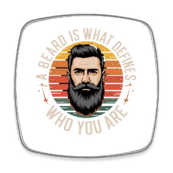 Une barbe définit qui vous êtes Style rétro - Magnet carré - blanc - Devant