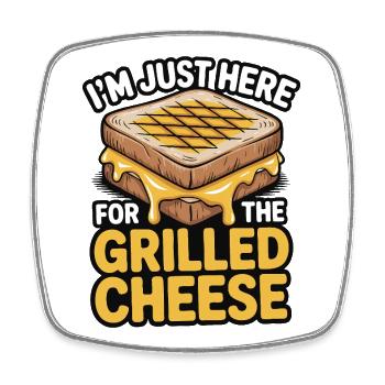 Grilled Cheese Lover - I’m Just Here - Viereckiger Kühlschrankmagnet - Weiß - Vorne