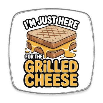 Amateur de fromage grillé - Je suis juste ici - Magnet carré - blanc - Devant