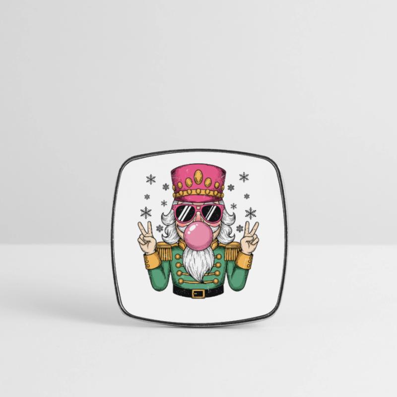 Nutcracker blows chewing gum Square fridge magnet