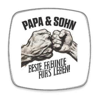 Papa et fils Friends For Life Chemise - Magnet carré - blanc - Devant