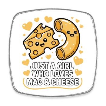 Mac & Cheese Lover - Kawaii Design - Square fridge magnet - white - Front