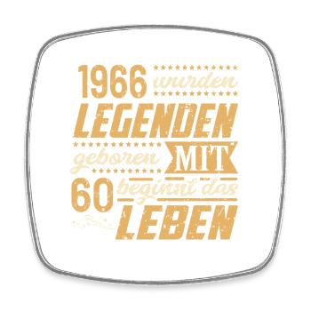Legends 1966 Birthday Grunge Music Life - Square fridge magnet - white - Front