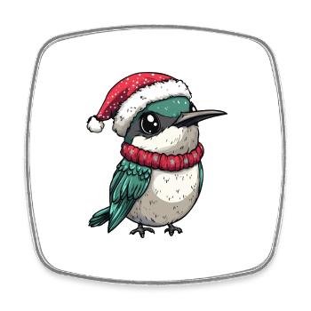 Hummingbird Bird Christmas - Square fridge magnet - white - Front