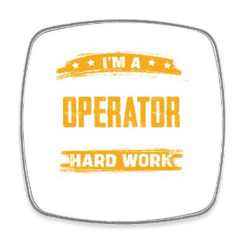 Schwergeräte Operator Spruchshirt - Viereckiger Kühlschrankmagnet - Weiß - Vorne