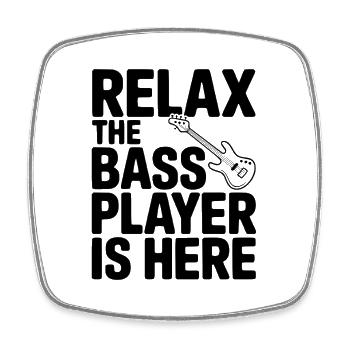 Entspannt euch, der Bassist ist da! - Viereckiger Kühlschrankmagnet - Weiß - Vorne