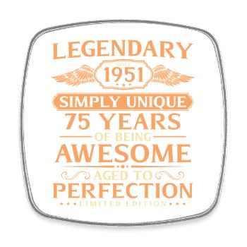 Millésime 1951 Né 75ème Anniversaire Idée Cadeau - Magnet carré - blanc - Devant