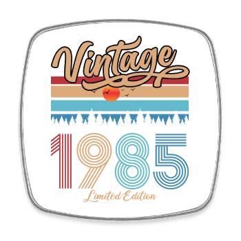 1985 Vintage Anniversaire Original Retro Cadeau  - Magnet carré - blanc - Devant