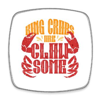 Alaska King Crab Claw Some King Crabs - Square fridge magnet - white - Front
