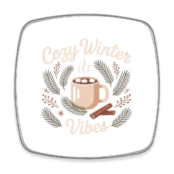Motif d’hiver chaud - Magnet carré - blanc - Devant
