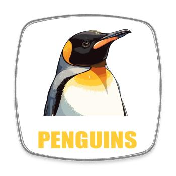 Pinguine Pinguin - Viereckiger Kühlschrankmagnet - Weiß - Vorne
