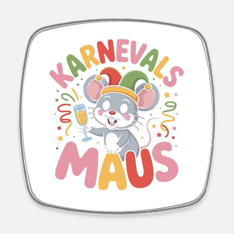 Karnevalsmaus Karneval Köln Kölner Karnevals Maus - Viereckiger Kühlschrankmagnet - Weiß