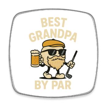 Best Grandpa By Par Funny Golf Father's Day Lover - Square fridge magnet - white - Front