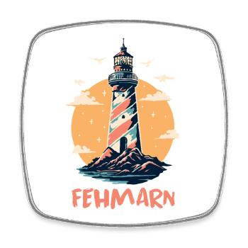 Ostsee Urlaub FEHMARN Leuchtturm Lustiges - Viereckiger Kühlschrankmagnet - Weiß - Vorne