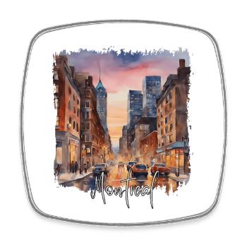 Montreal Aquarell – ich liebe Montreal - Viereckiger Kühlschrankmagnet - Weiß - Vorne