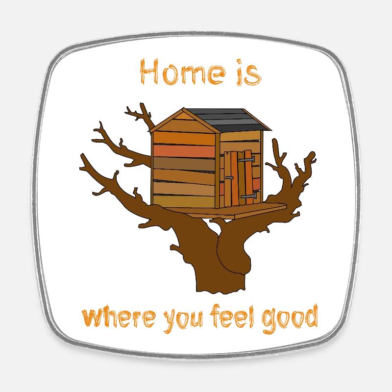 House in the Tree with Text - Square fridge magnet - white