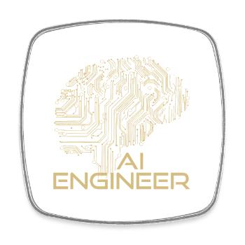 AI Engineer – Artificial Intelligence & Technology - Square fridge magnet - white - Front